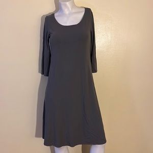 Eileen Fisher Viscose XSTP and Lycra 3/4 length dress.